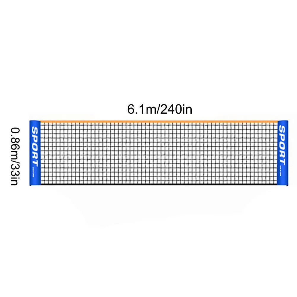 Portable folding badminton net rack with PE net, available in 3m, 4m, 5m and 6m lengths