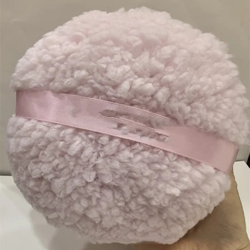 Large rectangular plush powder puff for makeup in pink, white, and skin colour options.