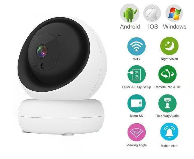 Tuya wireless smart camera 1080P HD PTZ indoor network camera in white ABS housing