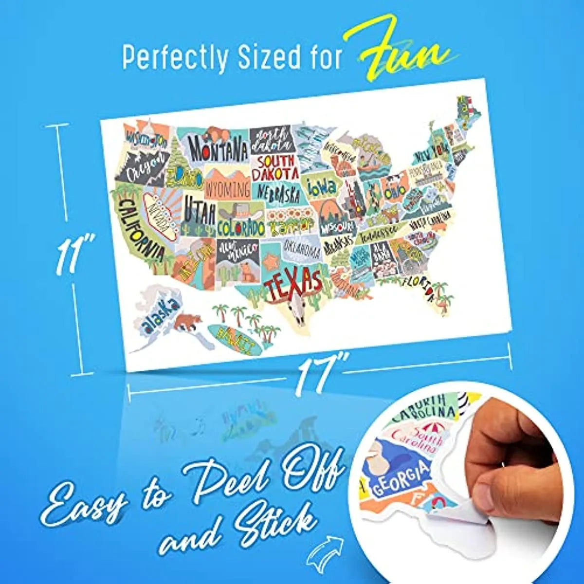 Travel themed world map car body sticker set with white background sheet
