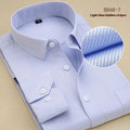 Men's black slim fit long sleeve cotton shirt for business wear