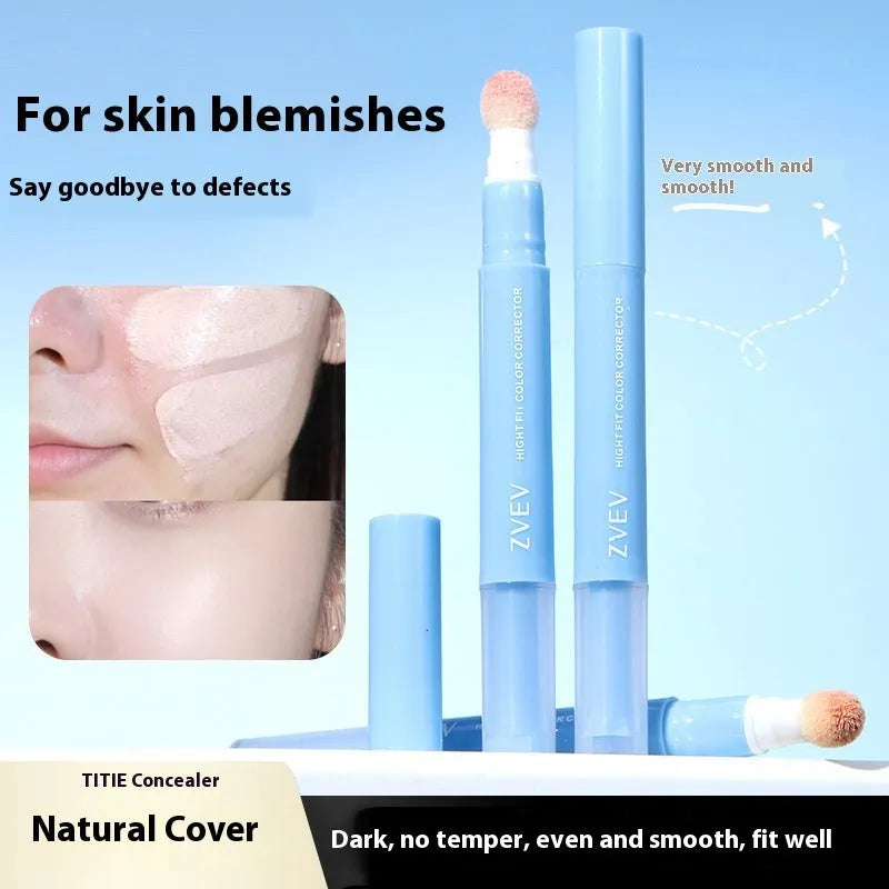 Clothing concealer cream with sponge brush applicator in three shades: brightening, pink flesh, and flesh colour