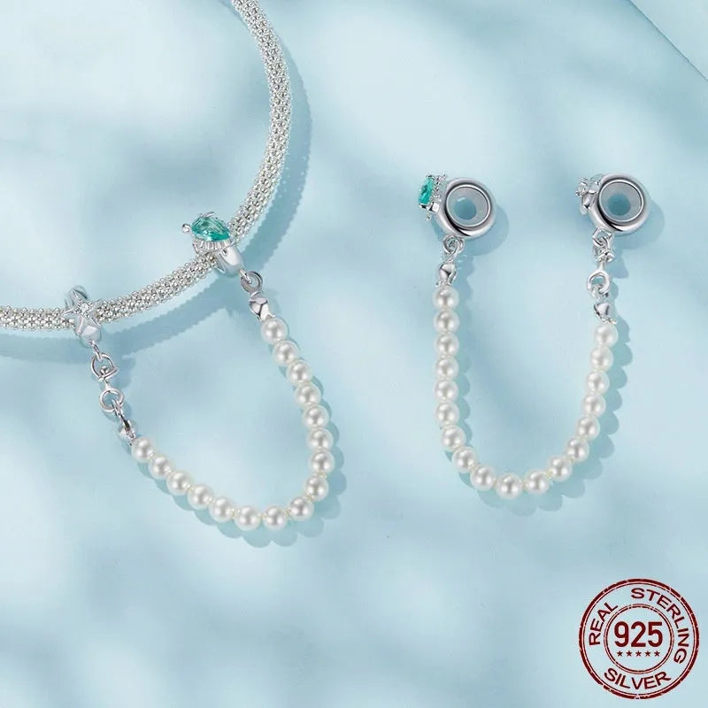 925 sterling silver sea turtle starfish charm bead with 5cm chain length on white background