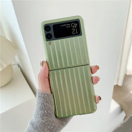 Samsung Z Flip3 ultra-thin flip phone case in solid colours showing front and back views