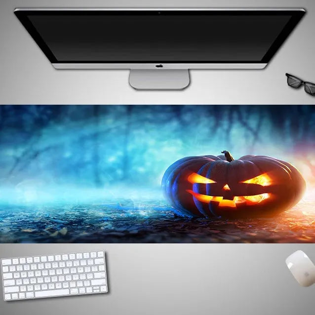 Halloween mouse pad with non-slip rubber cloth material in oversized dimensions for gaming