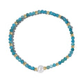 Natural stone geometric ellipse bracelet showing structured design and material texture