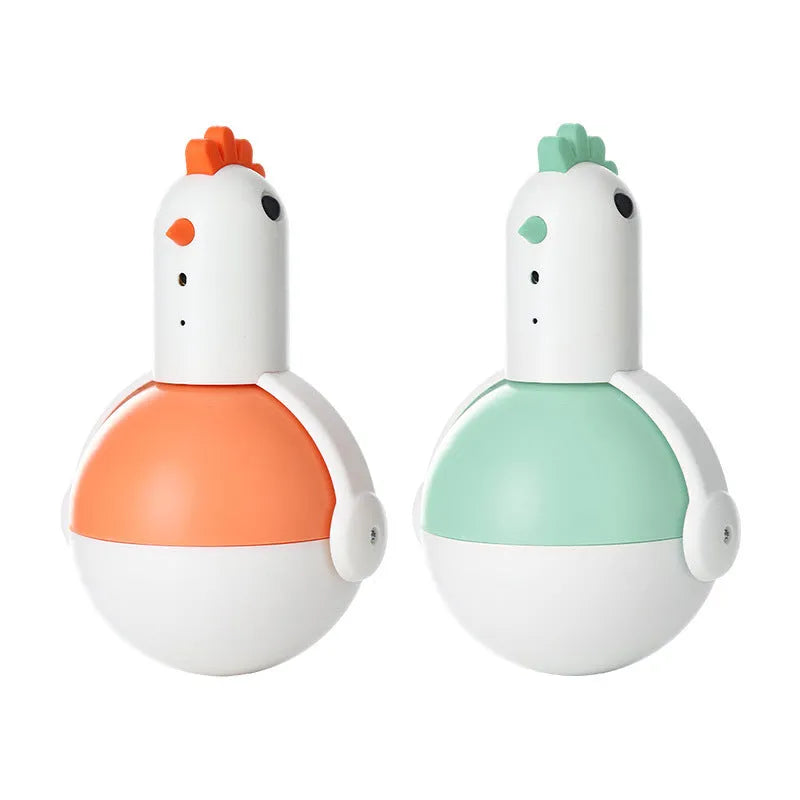 Electric cat toy chicken design with laser and sound functions for indoor feline play