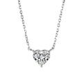 Women's simple silver-coloured heart necklace on a delicate chain.