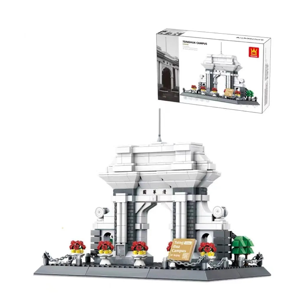 Wange building blocks set with over 800 ABS plastic pieces for landmark construction