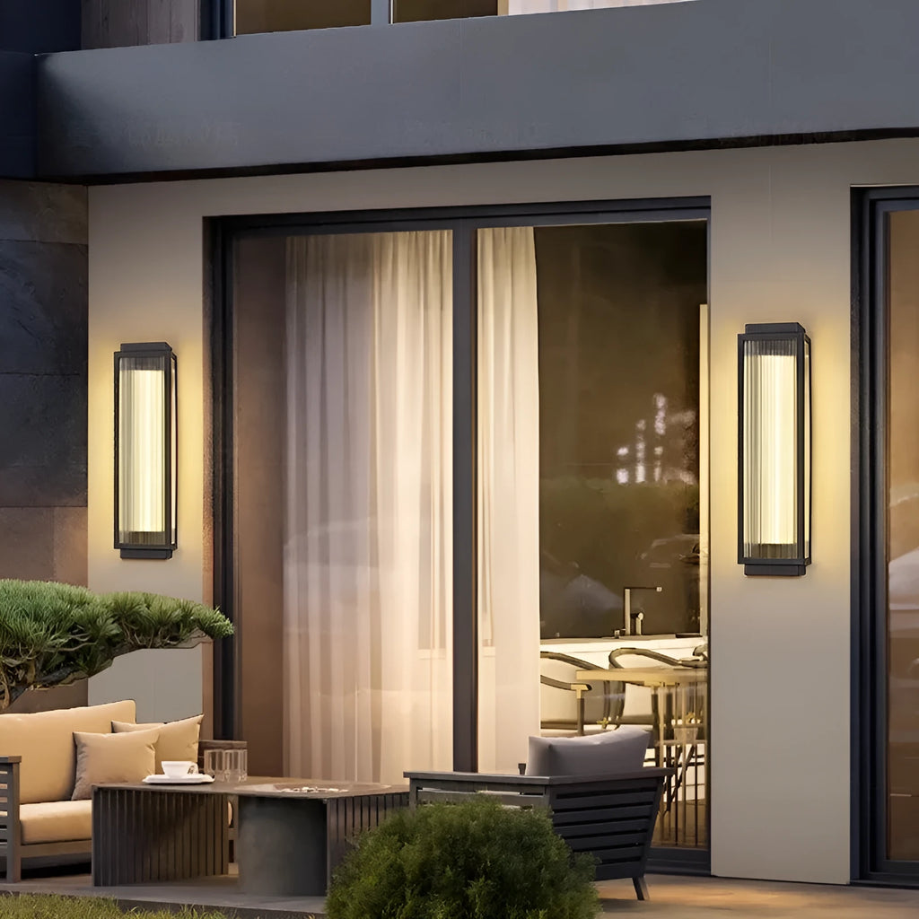 Stainless steel outdoor wall lamp with waterproof construction for garden and courtyard lighting