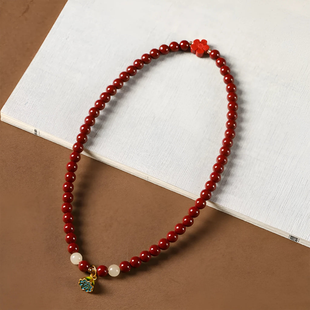 Purple gold sand hand-woven bracelet with 6mm beads in double circle design featuring lotus seedpod elements