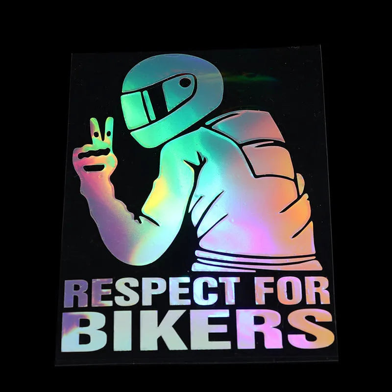 Respect For Bikers automobile sticker in 15x11cm size with PET material and strong adhesion on a car bumper