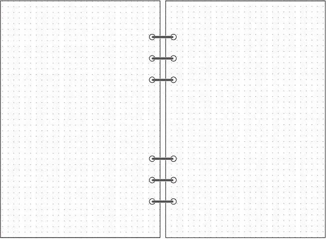 6-hole loose-leaf refill paper in A5, A6 and A7 sizes, 40 sheets of Daolin paper, blank dot square and lined options