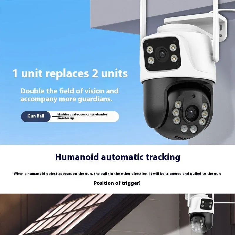Outdoor dual screen wireless monitor with 3MP binocular camera system and British standard plug