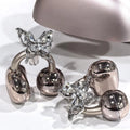 Silver copper earphone clip with diamond bow and drill buckle design for headphones