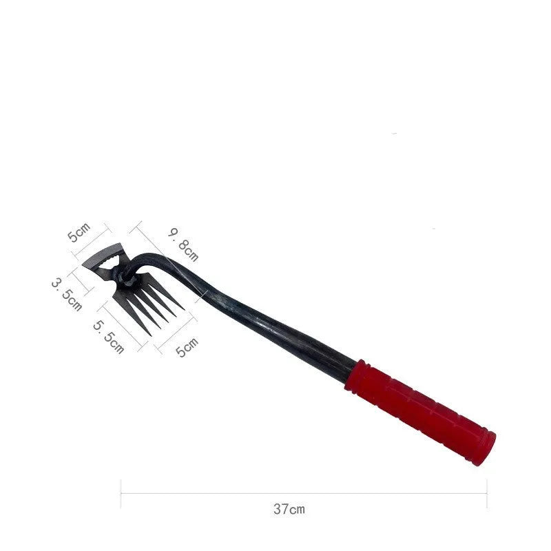 Alloy steel dual-purpose gardening hoe rake tool with multiple tooth specifications
