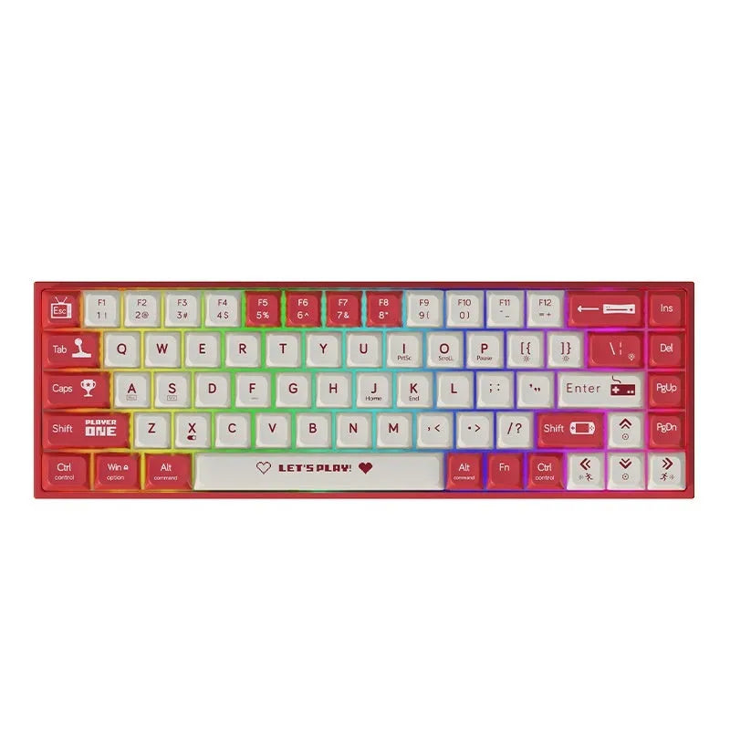 AJAZZ AK680 mechanical gaming keyboard in red and white mixed colour with 1.5 metre USB cable