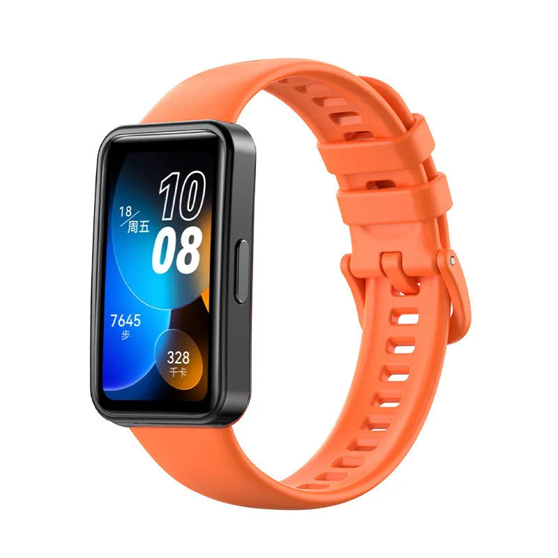 Silicone watch strap for Huawei in monochrome colour, simple design, available in 11 shades