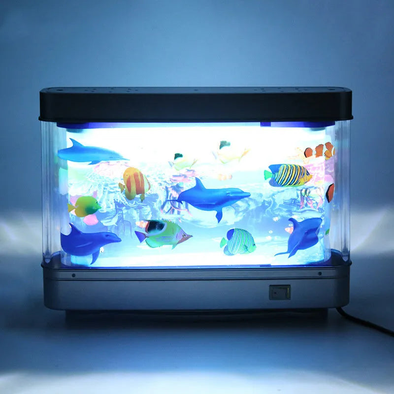 LED aquarium night light, 5W animal-shaped fish decoration lamp, 30cm x 7cm x 23cm