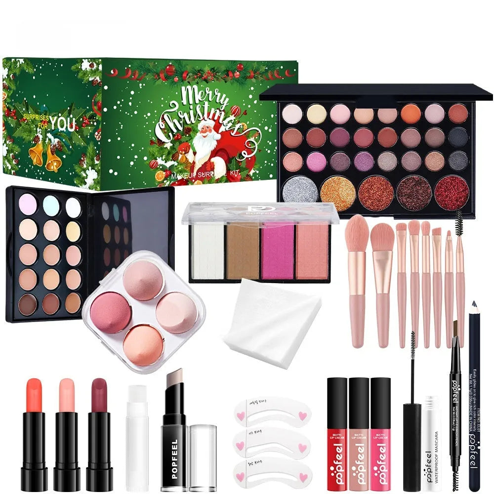 Christmas Cosmetics Suit Makeup Performance set with green mermaid colour and four colour classifications