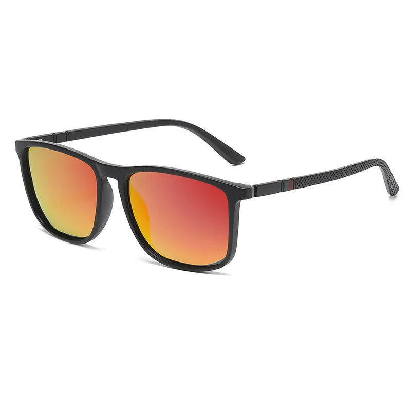 Sports driving polarized sunglasses with black frame and black grey TAC lens, PC frame, unisex style for outdoor use