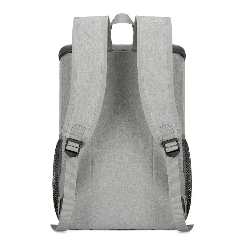 Large black outdoor camping backpack with curved shoulder straps and multiple compartments.