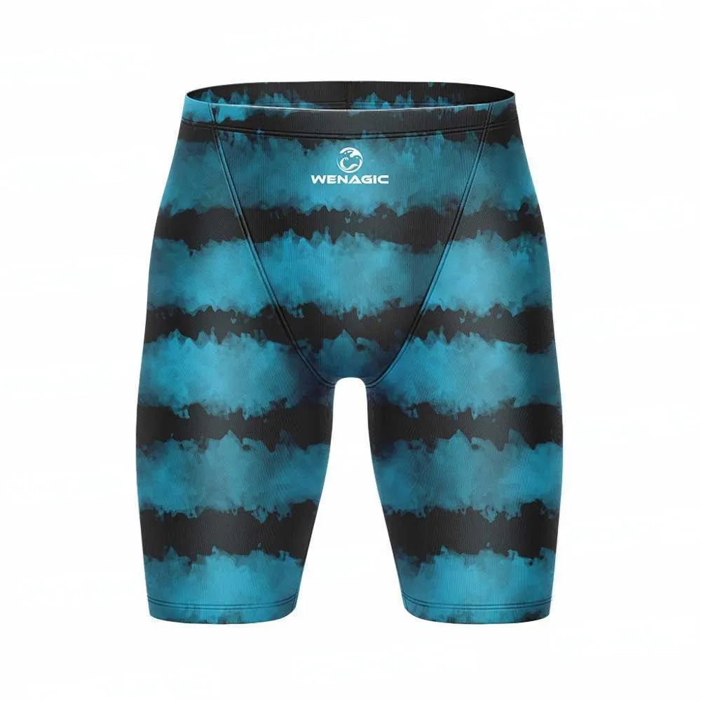 Men's stretch Lycra swimming pants with elastic waistband in briefs style