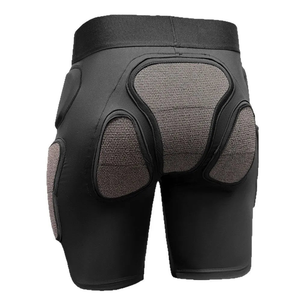 X-ray diffraction ski protective gear showing anti-fall hip pad and knee pad inner wear.