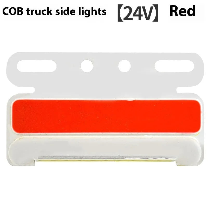Waterproof aluminium alloy truck side light with COB LED for ground illumination, shown in multiple colour options.