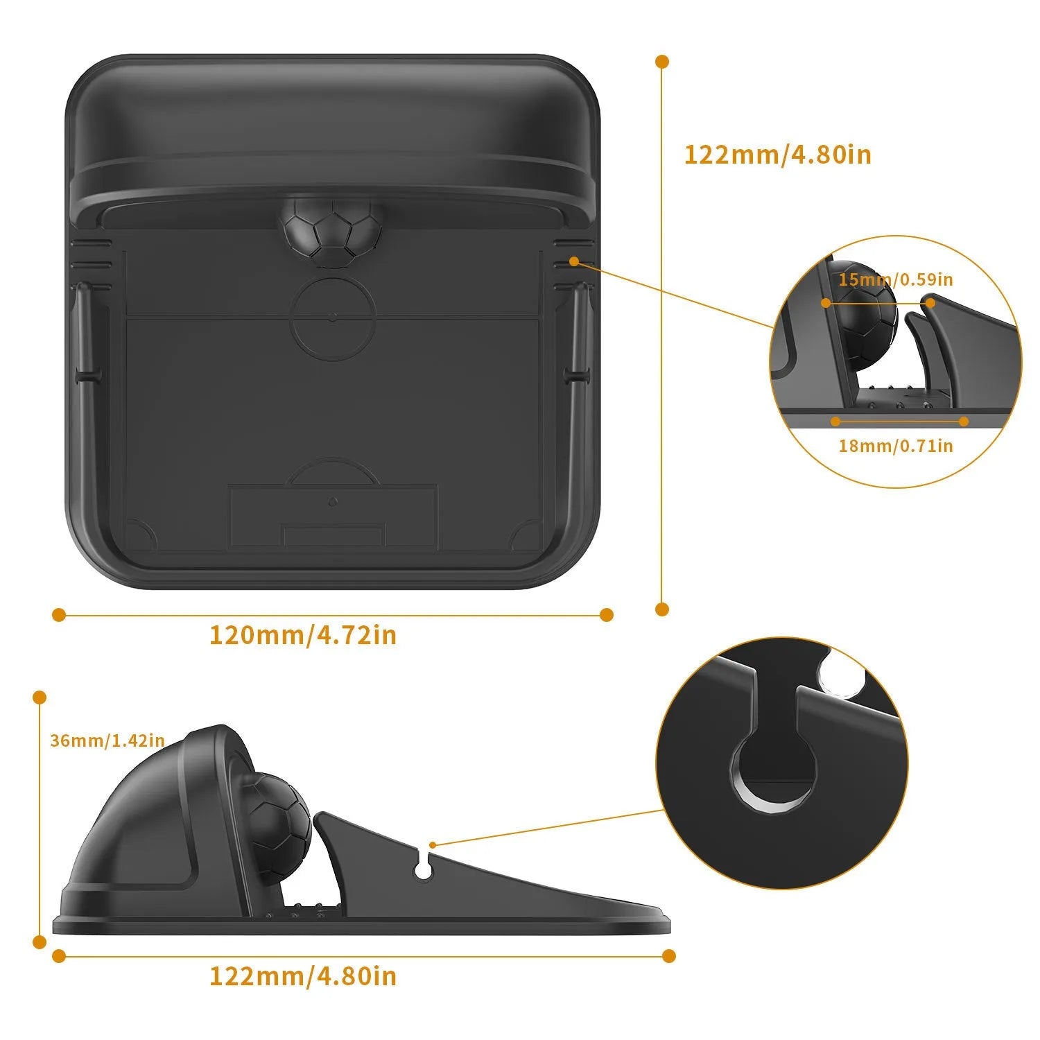 Silicone automobile phone holder with Peak-X5 silica gel pad for car and desktop use