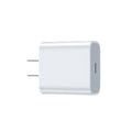 White 20W USB Power Delivery mobile phone charger with EU plug and USB port.
