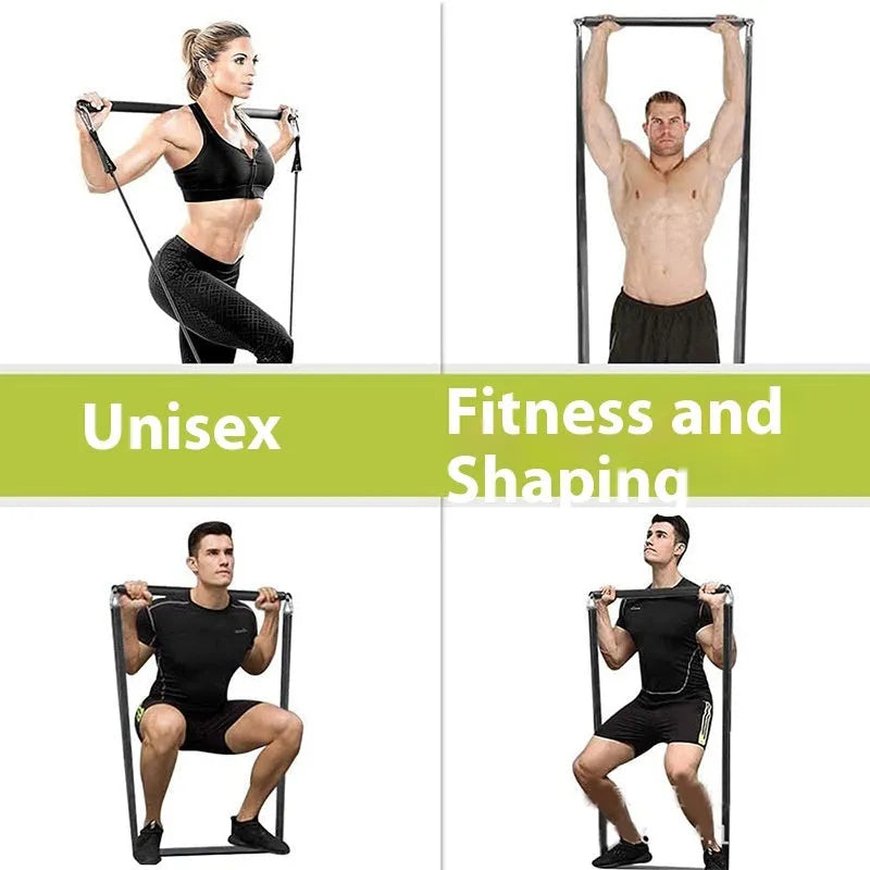 Two-segment push pull fitness stick for yoga and pilates resistance training
