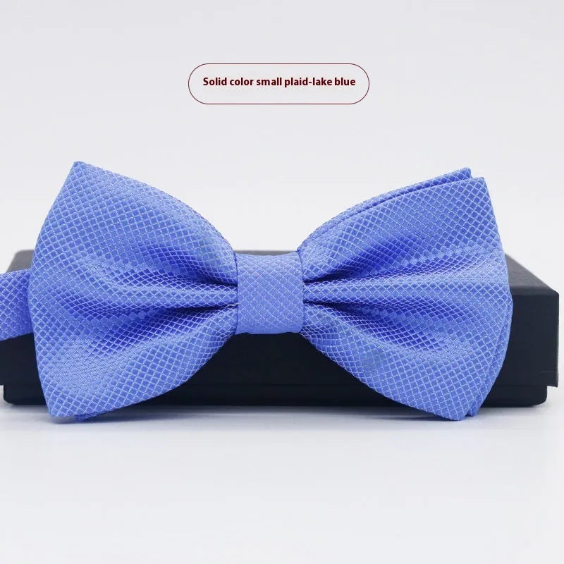 Solid colour flat head polyester bow tie for formal wear and weddings