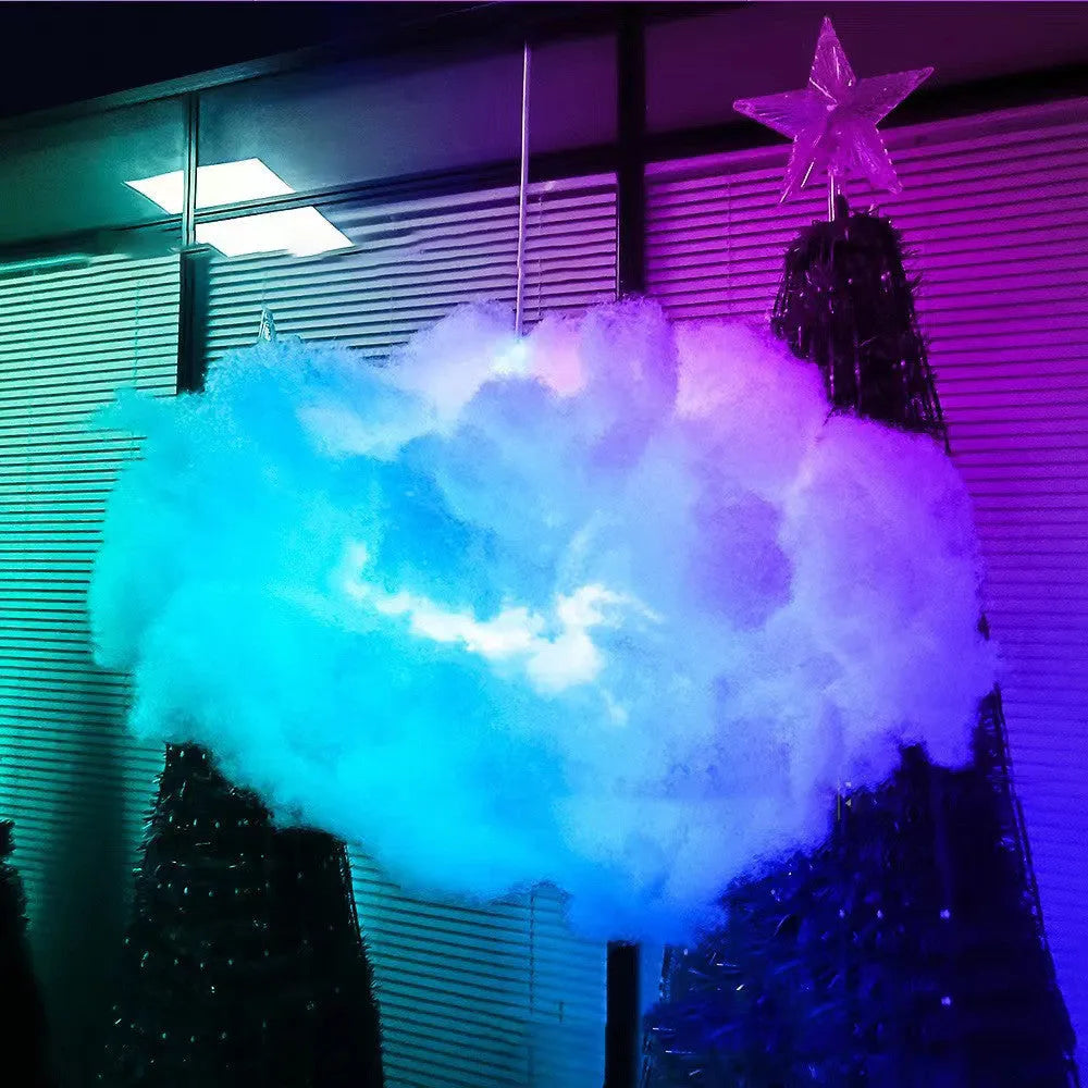 RGB Phantom Thundercloud LED Cloud Light plastic decorative lamp with USB power and remote control on a desk