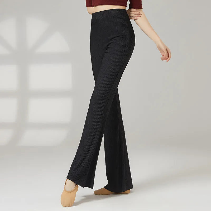 Female classical dance practice pants in polyester fibre available in five colours for sports dance training.