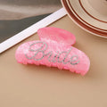 Multi-diamond acrylic shower shark hair clip barrette with spot drill pattern