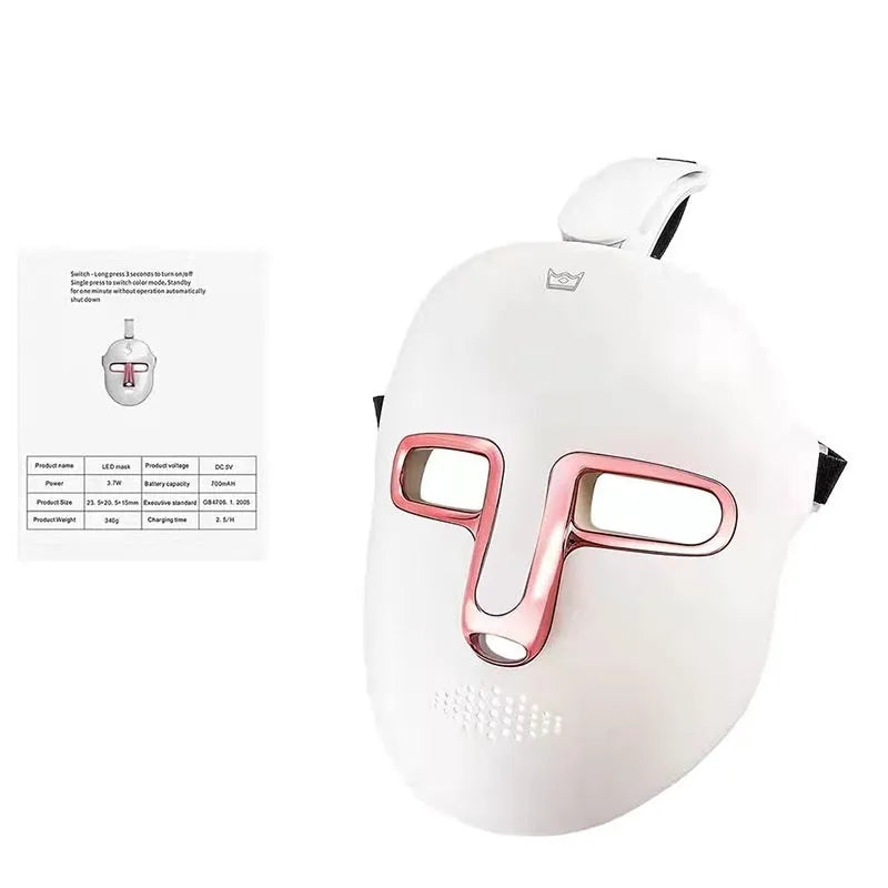 Black gold band scarf silicone IPL LED red light beauty mask with touch screen controls