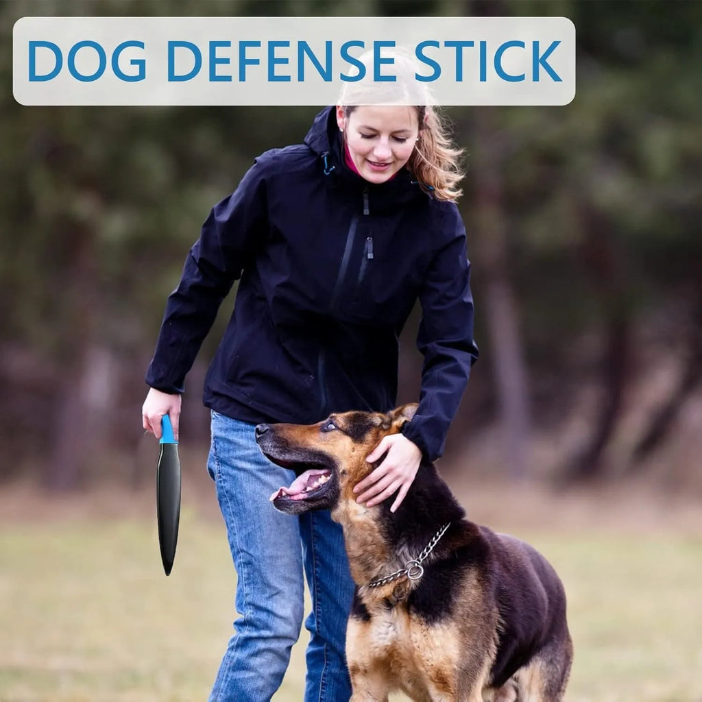 A blue-handled nylon dog break stick measuring 35 cm for training and play.