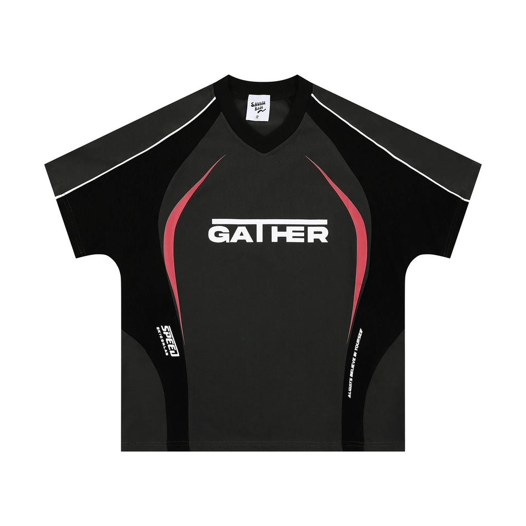 Men's loose fit printed t-shirt with colour matching letters design in short sleeve pullover style