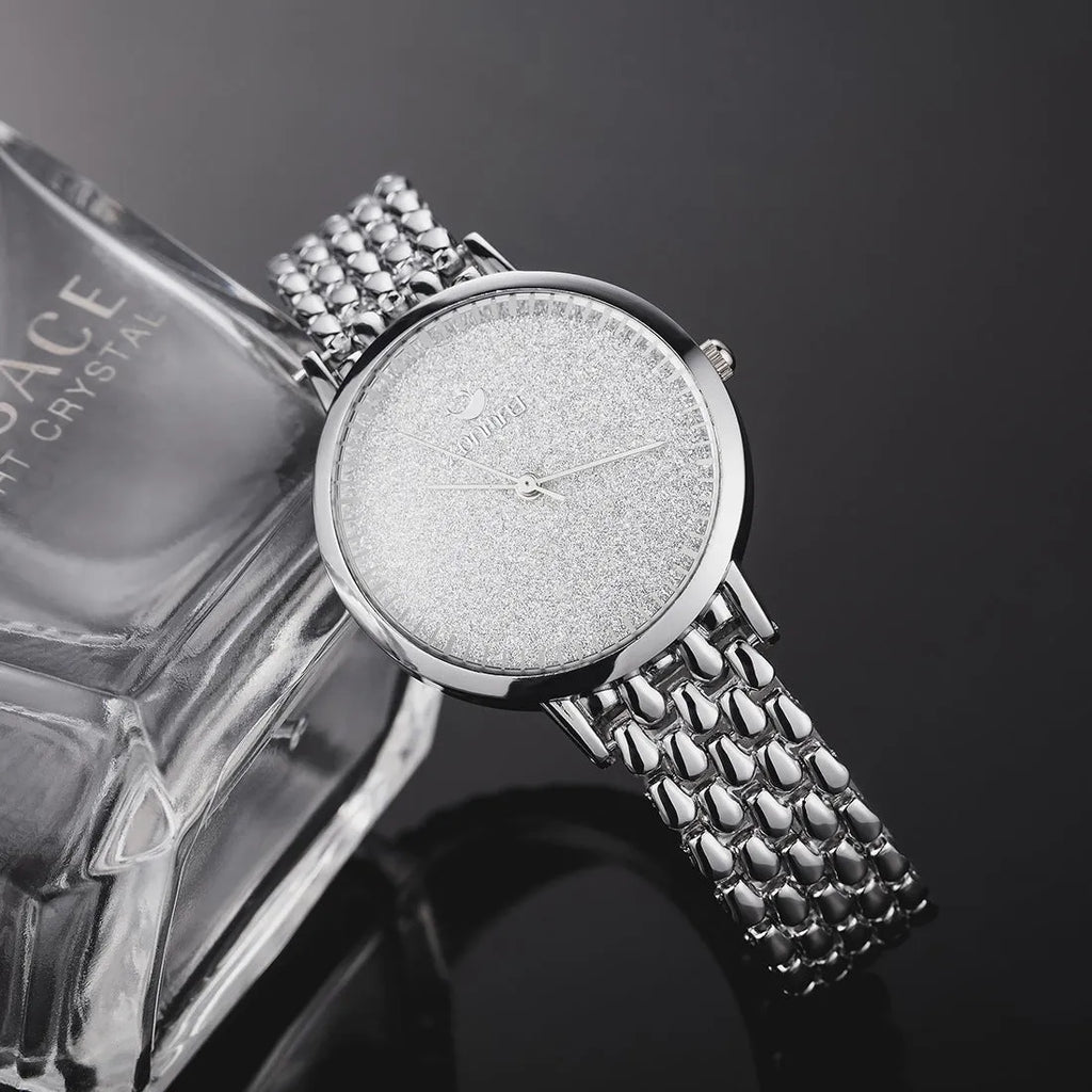 Ladies full diamond small dial quartz watch with alloy strap and titanium buckle, available in gold