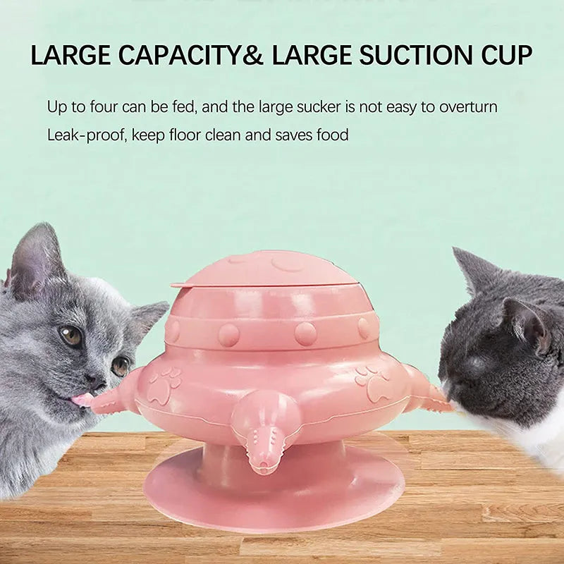 Pink silicone pet nursing device with bionic breast design and four pacifiers