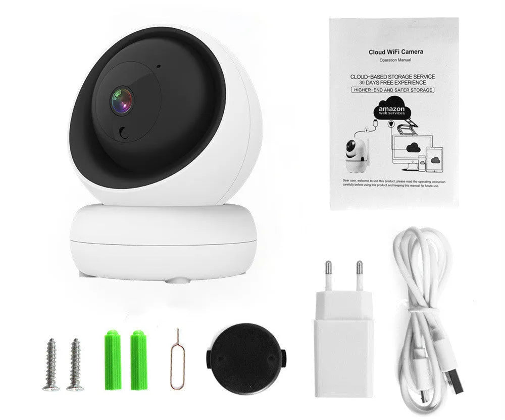 Tuya wireless smart camera 1080P HD PTZ indoor network camera in white ABS housing