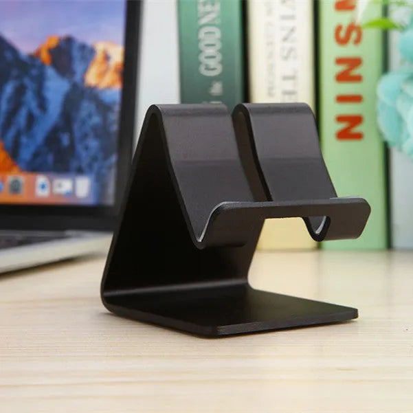 Universal aluminium alloy desk stand holder for tablets and phones in black, blue, gold, rose red, or white