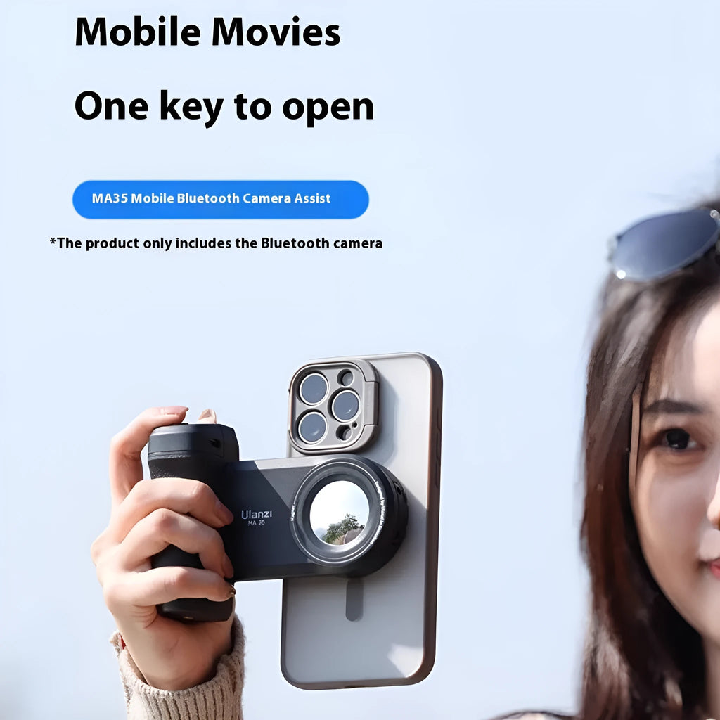 Portable MagSafe magnetic Bluetooth camera grip with fill light, 127x96x45mm, ABS silicone PCBA acrylic