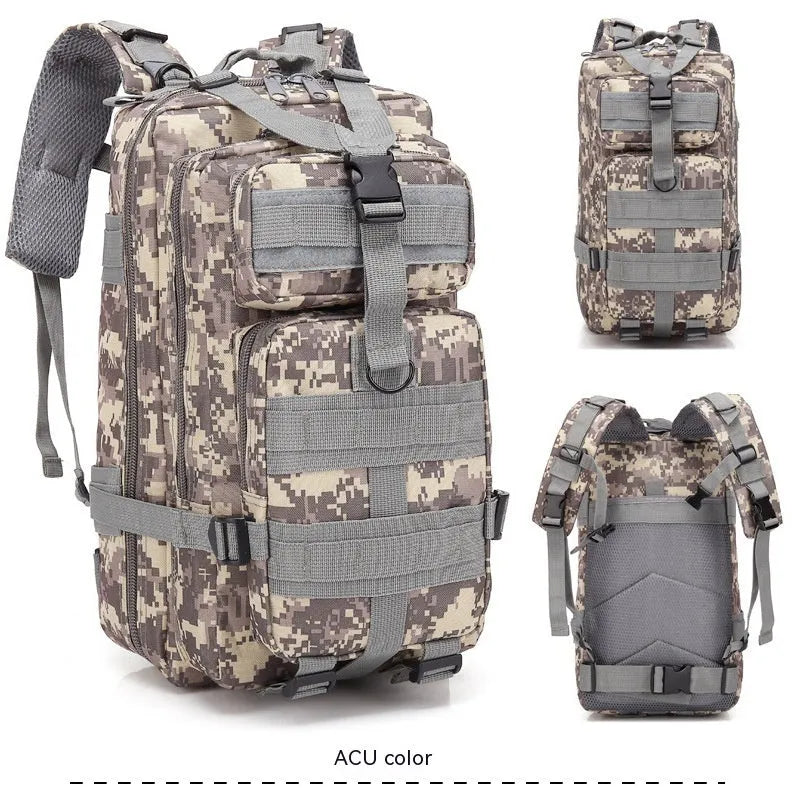 Large capacity off-road hiking backpack in tactical colour with air pillow shoulder straps