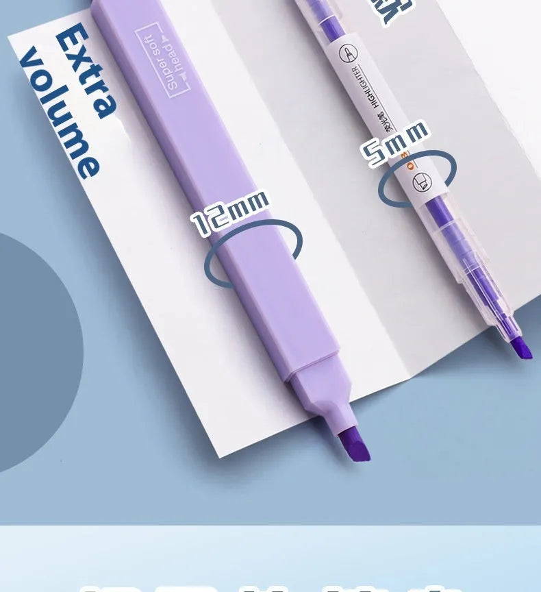 Set of double-headed fluorescent marking pens in assorted colours from Salt and Sweet series packs.