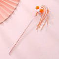 Acrylic cat fairy rod toy with colourful stripes, handheld cat teasing pole in blue, white, pink, purple or orange