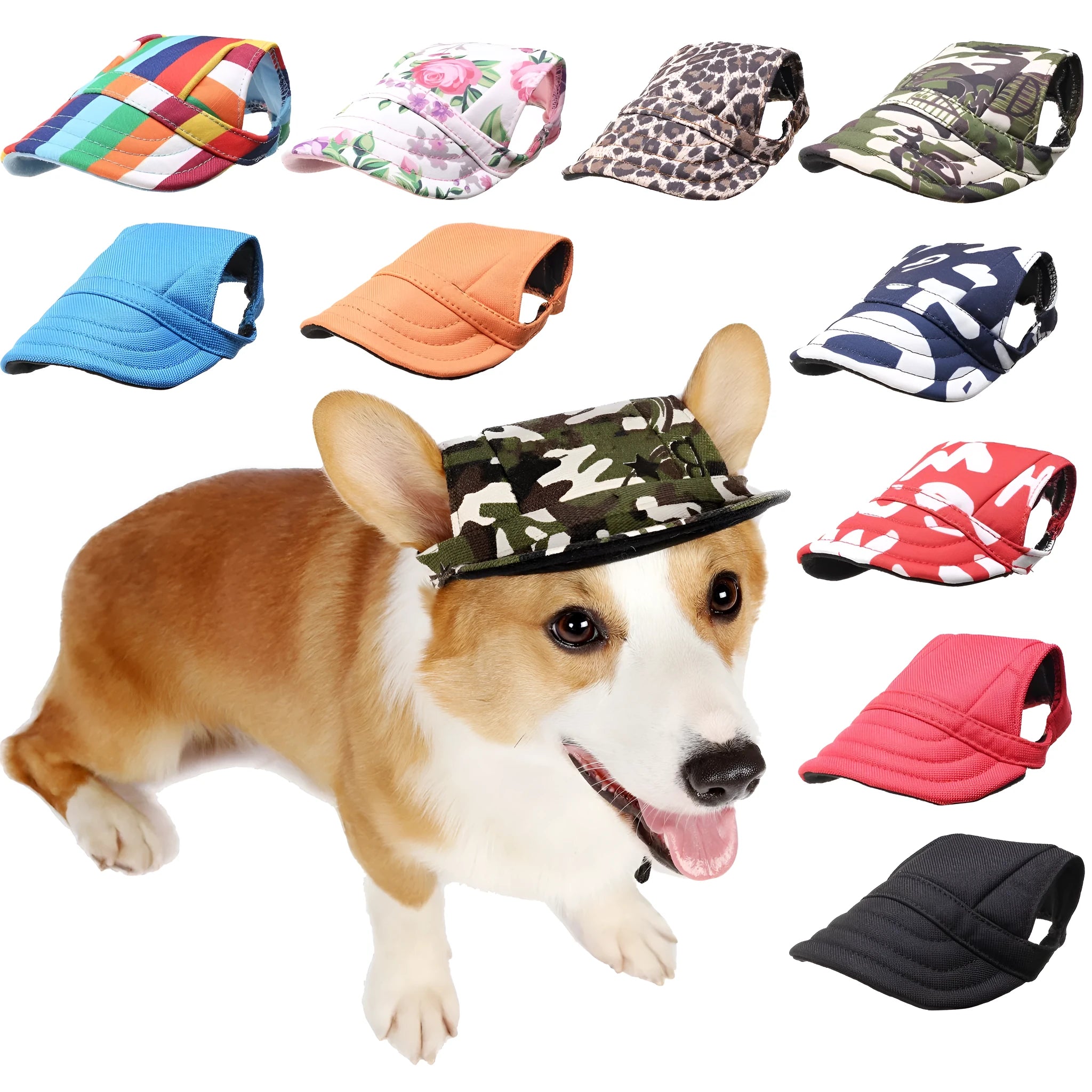 Oxford cotton dog sun hat in baseball cap style for small medium pets outdoor tourist use