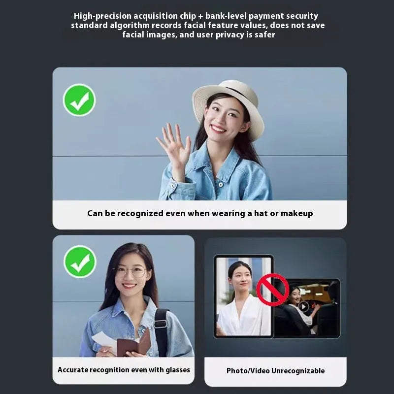 F7 face recognition smart door lock with fingerprint scanner and keypad on aluminium alloy body