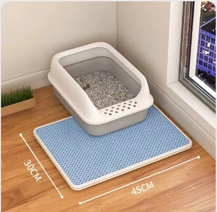 Cat litter mat double layer filter anti-bring out in black, 30x30 cm
